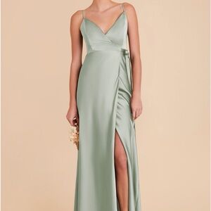 Birdy Grey Matte Satin Sage Cindy Dress, Small